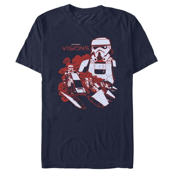 Men's Star Wars: Visions Stormtroopers in Action Graphic Tee Navy Blue 2X Large