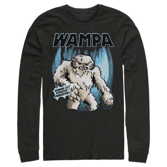 Men's Star Wars Wampa Beware This Stealthy Predator  Long Sleeve Shirt Black X Large
