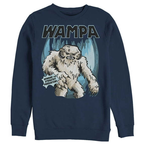 Men's Star Wars Wampa Beware This Stealthy Predator Sweatshirt Navy Blue Large