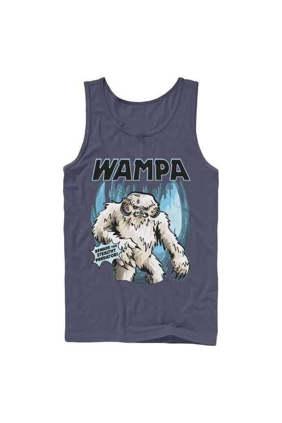 Men's Star Wars Wampa Beware This Stealthy Predator Tank Top Navy Blue Large
