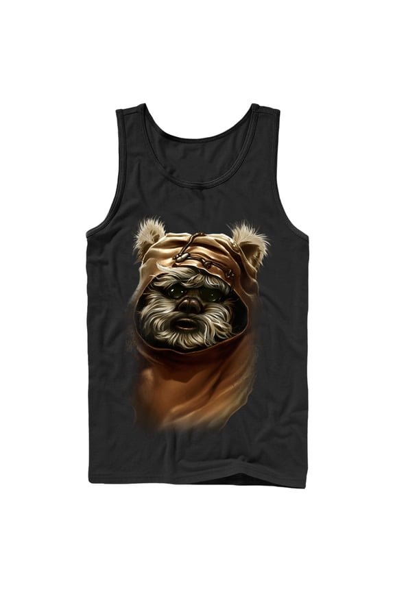 Men's Star Wars Wicket Ewok Tank Top Black Small