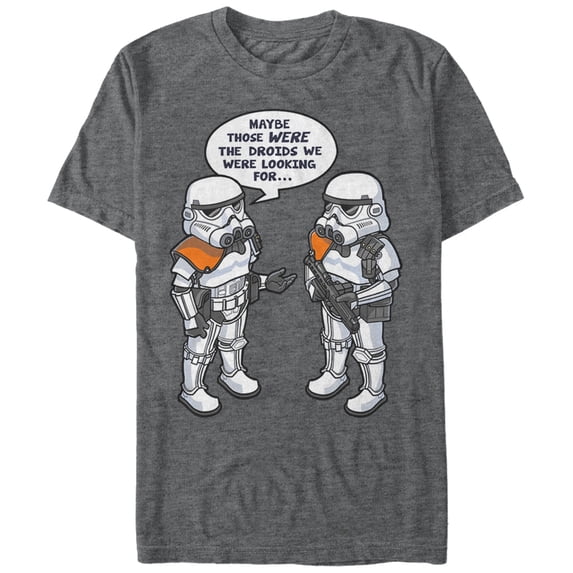 Men's Star Wars Wrong Droids Graphic Tee Charcoal Heather Large