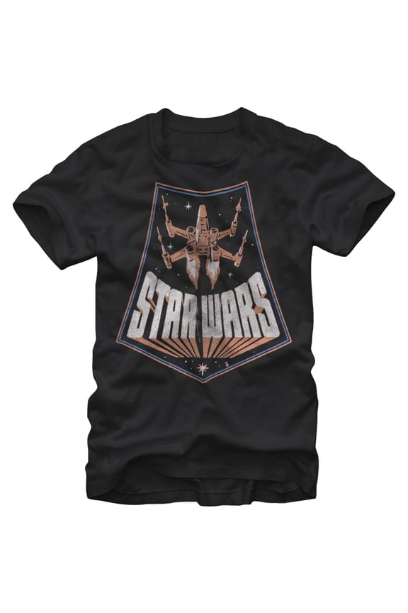 Men's Star Wars X-Wing Distressed Graphic Tee Black X Large