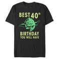 thumbnail image 1 of Men's Star Wars Yoda Best 40th Birthday You Will Have Stencil Graphic Tee Black Large, 1 of 4