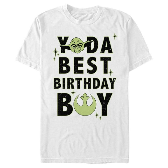 Men's Star Wars Yoda Best Birthday Boy Rebel Logo  Graphic Tee White X Large