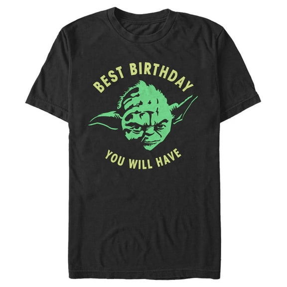 Men's Star Wars Yoda Best Birthday You Will Have Stencil Graphic Tee Black 2X Large