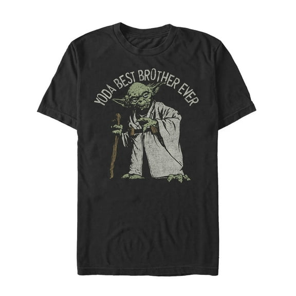 Men's Star Wars Yoda Best Brother Ever  Graphic Tee Black Large