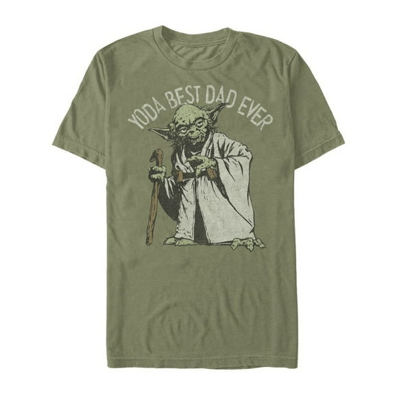 Men's Star Wars Yoda Best Dad Ever  Graphic Tee Military Green 2X Large
