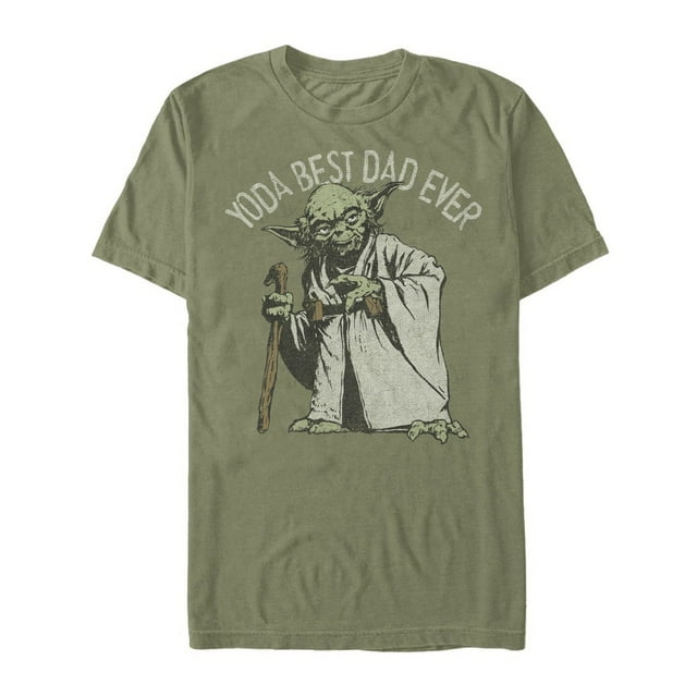 Men's Star Wars Yoda Best Dad Ever  Graphic Tee Military Green Large
