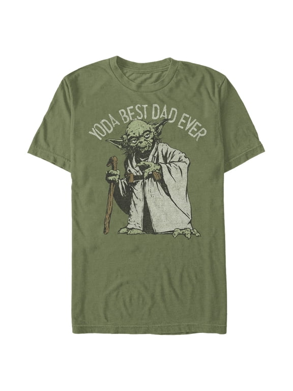 Men's Star Wars Yoda Best Dad Ever Graphic Tee Military Green Large