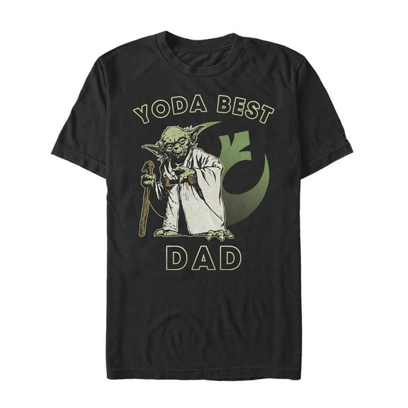 Men's Star Wars Yoda Best Dad  Graphic Tee Black 3X Large