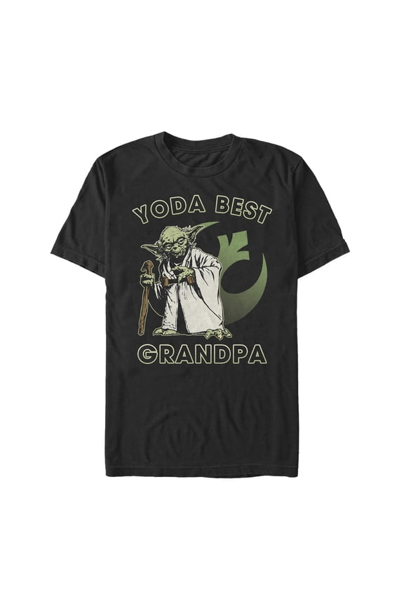 Men's Star Wars Yoda Best Grandpa Graphic Tee Black Medium