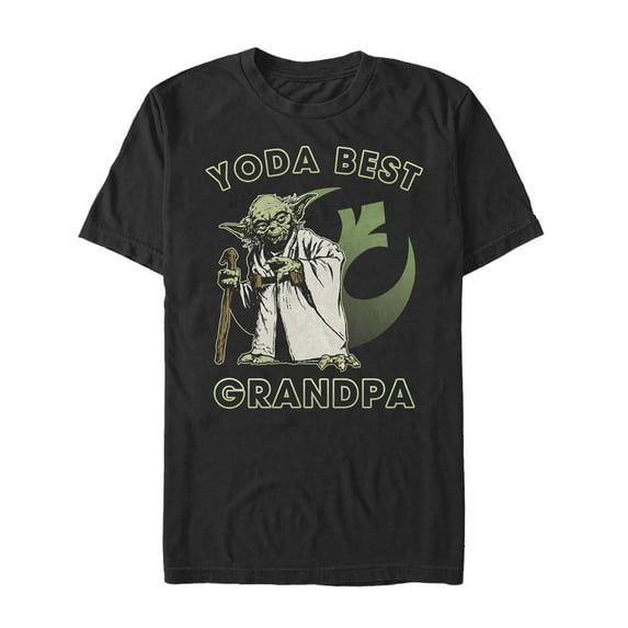 Men's Star Wars Yoda Best Grandpa Graphic Tee Black X Large