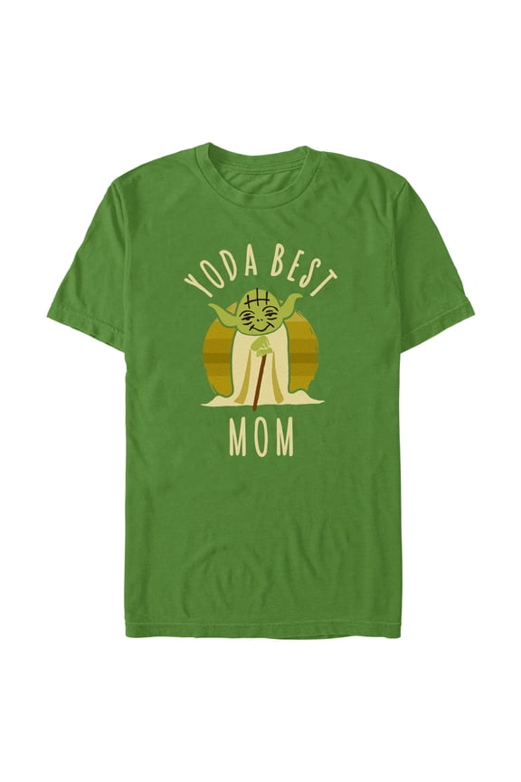 Men's Star Wars Yoda Best Mom Cartoon Graphic Tee Kelly Green 3X Large