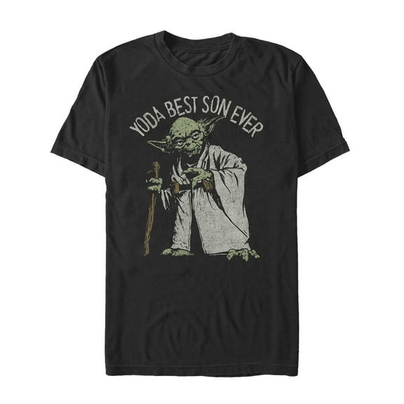 Men's Star Wars Yoda Best Son Ever  Graphic Tee Black Medium