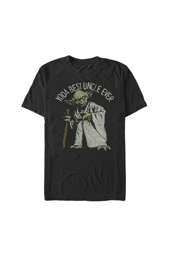 Men's Star Wars Yoda Best Uncle Ever  Graphic Tee Black Large