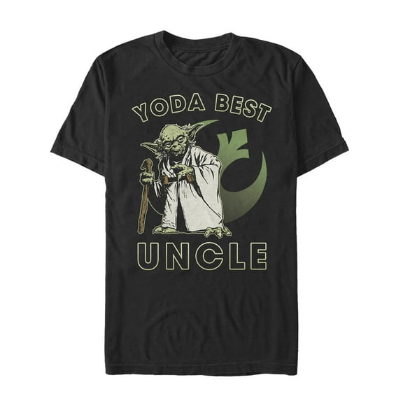 Men's Star Wars Yoda Best Uncle  Graphic Tee Black Medium