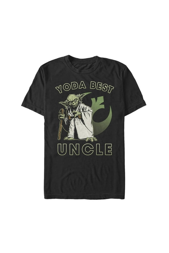 Men's Star Wars Yoda Best Uncle Graphic Tee Black Medium