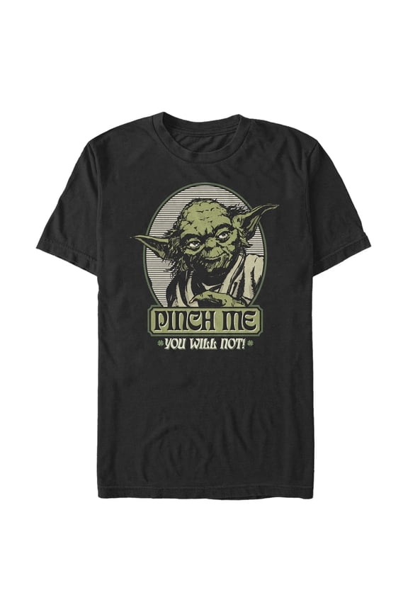 Men's Star Wars Yoda Pinch Me You Will Not Graphic Tee Black X Large
