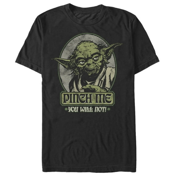 Men's Star Wars Yoda Pinch Me You Will Not Graphic Tee Black X Large
