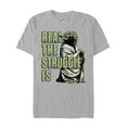 thumbnail image 1 of Men's Star Wars Yoda Real the Struggle Is Graphic Tee Silver Large, 1 of 3