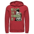 thumbnail image 1 of Men's Star Wars Yoda Real the Struggle Is  Pull Over Hoodie Red X Large, 1 of 3