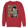 thumbnail image 1 of Men's Star Wars Yoda Real the Struggle Is  Sweatshirt Red Large, 1 of 3