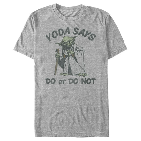 Men's Star Wars Yoda Says Do or Do Not Graphic Tee Athletic Heather Large