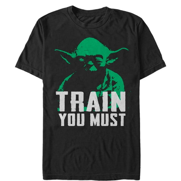 Men's Star Wars Yoda Small You are Train You Must Graphic Tee Black Small