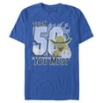thumbnail image 1 of Men's Star Wars Yoda Turn 50 You Must Rebel Logo Portrait Graphic Tee Royal Blue 3X Large, 1 of 4