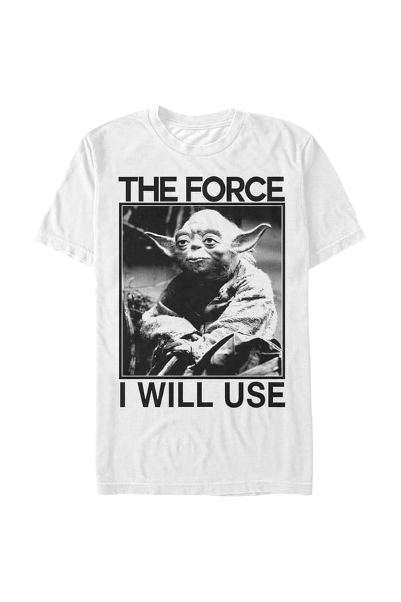 Men's Star Wars Yoda Use the Force Graphic Tee White Large