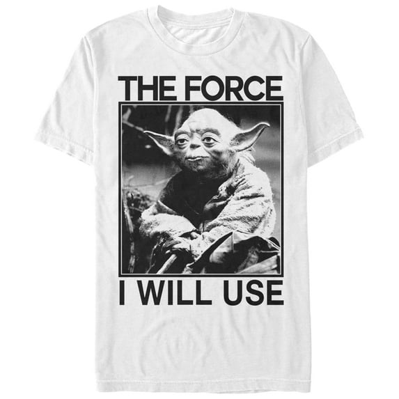 Men's Star Wars Yoda Use the Force Graphic Tee White Medium