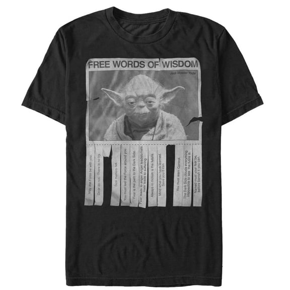 Men's Star Wars Yoda Words of Wisdom  Graphic Tee Black Medium