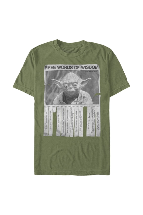 Men's Star Wars Yoda Words of Wisdom Graphic Tee Military Green X Large