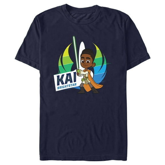 Men's Star Wars: Young Jedi Adventures Kai Brightstar Portrait  Graphic Tee Navy Blue Medium