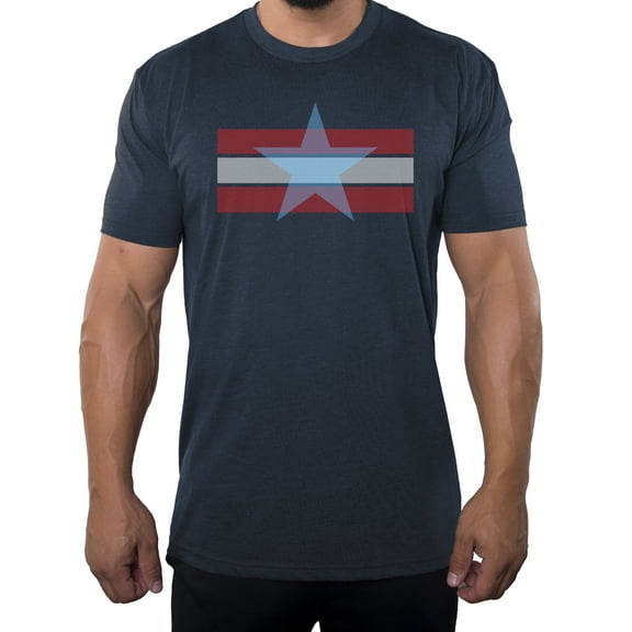 Men's Stars and stripes 4th of July T-shirts, Men's Graphic T-shirts - Heather Navy MH200PATRIOT S15 S