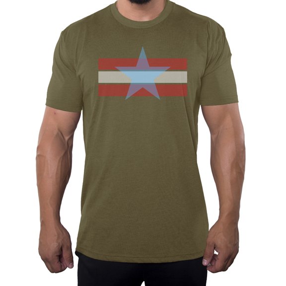 Men's Stars and stripes 4th of July T-shirts, Men's Graphic T-shirts - Olive Drab MH200PATRIOT S15 2XL