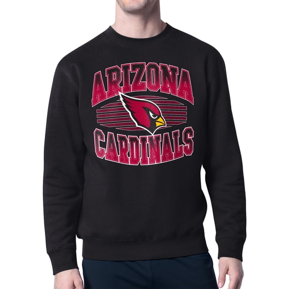 Men's Starter Black Arizona Cardinals Team Grit Graphic Fleece Pullover Sweatshirt