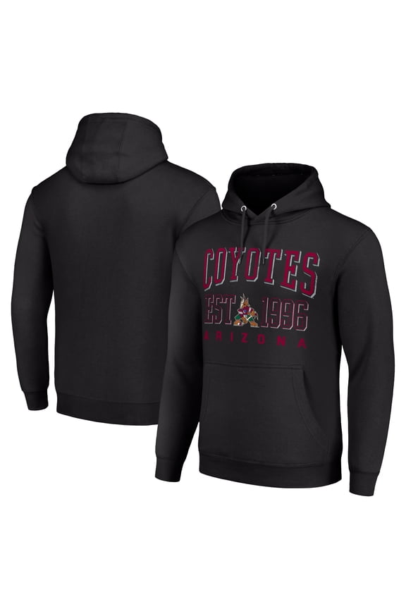 Men's Starter Black Arizona Coyotes Graphic Pullover Hoodie
