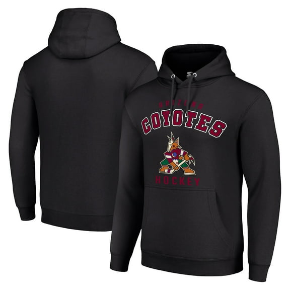 Men's Starter Black Arizona Coyotes Logo Pullover Hoodie
