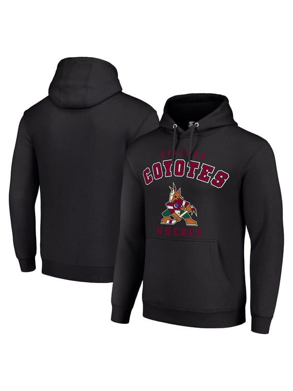 Men's Starter Black Arizona Coyotes Logo Pullover Hoodie