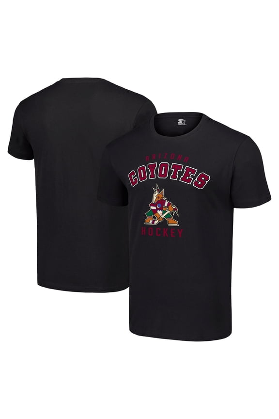Men's Starter Black Arizona Coyotes Logo T-Shirt