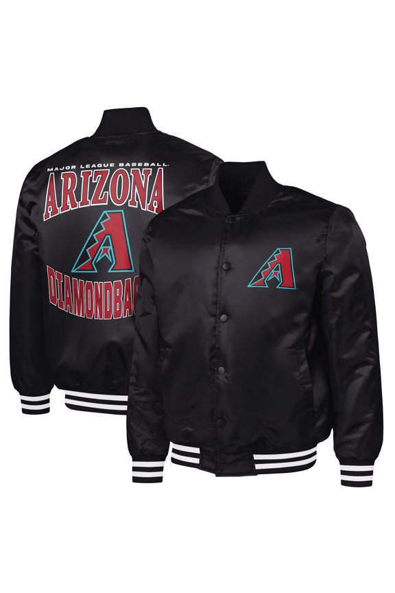 Men's G-III Sports by Carl Banks Black Arizona Diamondbacks Adaptive Full-Snap Varsity Jacket