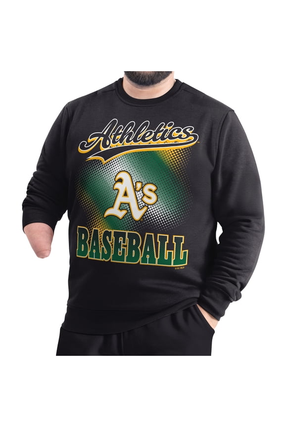 Men's G-III Sports by Carl Banks Black Athletics Adaptive Ombre City Fleece Sweatshirt