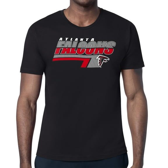 Men's Starter Black Atlanta Falcons Logo Push Graphic T-Shirt