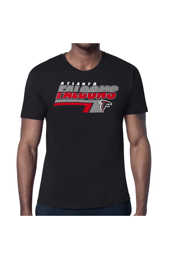 Men's Starter Black Atlanta Falcons Logo Push Graphic T-Shirt