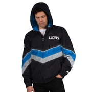 Mens Starter Black/Blue Detroit Lions Thursday Night Gridiron Full-Zip Jacket