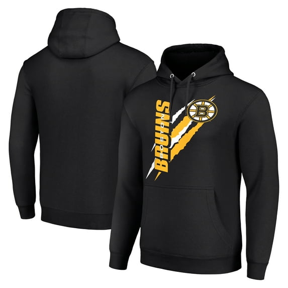 Men's Starter Black Boston Bruins Color Scratch Fleece Pullover Hoodie