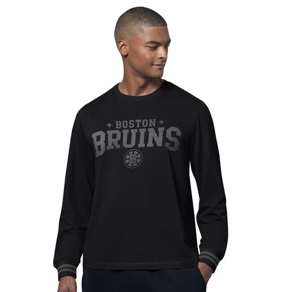 Men's Starter  Black Boston Bruins Field Long Sleeve T-Shirt