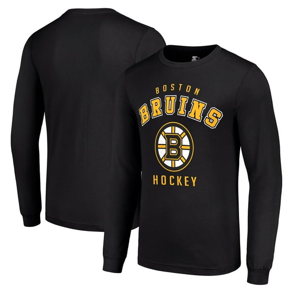 Men's Starter Black Boston Bruins Logo Long Sleeve T-Shirt